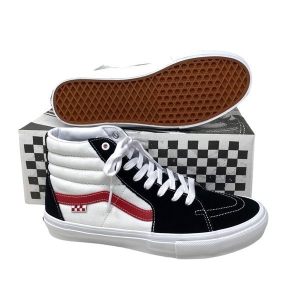 VANS Sk8-Hi Skate Shoes Men’s Size White Black Canvas Suede Sneakers VN0A5FCC458 - Picture 4 of 9